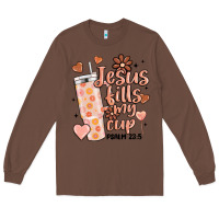 Chestnut valentine jesus fills my cup Long Sleeve Tee - MaliasSmallBusiness