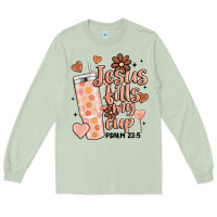 Matcha valentine jesus fills my cup Long Sleeve Tee - MaliasSmallBusiness