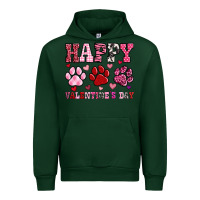 Forest Green happy valentine's day paws Urban Hoodie - OliviaCreatesArt