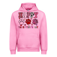 Fuchsia Pink happy valentine's day paws Urban Hoodie - OliviaCreatesArt