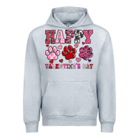 Heather Grey happy valentine's day paws Urban Hoodie - OliviaCreatesArt