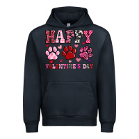 Navy happy valentine's day paws Urban Hoodie - OliviaCreatesArt