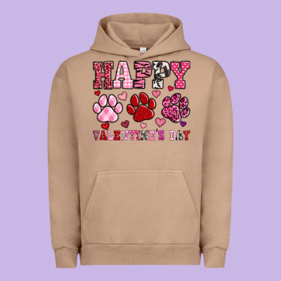 Happy Valentine's Day Paws Urban Hoodie Designed By Oliviacreatesart
