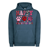 Pigment Midnight Navy happy valentine's day paws Urban Hoodie - OliviaCreatesArt