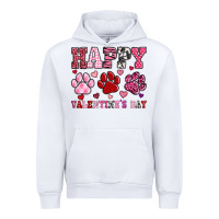 White happy valentine's day paws Urban Hoodie - OliviaCreatesArt