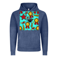 Vintage Denim graduation seamless pattern Vintage Hoodie - BundleAndBundleShop