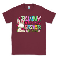 Burgundy Bunny Kisses Easter Wishes Classic Tee - CowhideDigitalArt