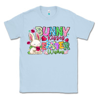 Dusty Blue Bunny Kisses Easter Wishes Classic Tee - CowhideDigitalArt
