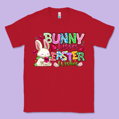 Bunny Kisses Easter Wishes Classic Tee Designed By Cowhidedigitalart