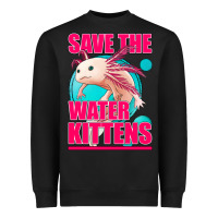 Black save the water kittens axolotl Heavyweight Sweatshirt - Jasminsmagicworld
