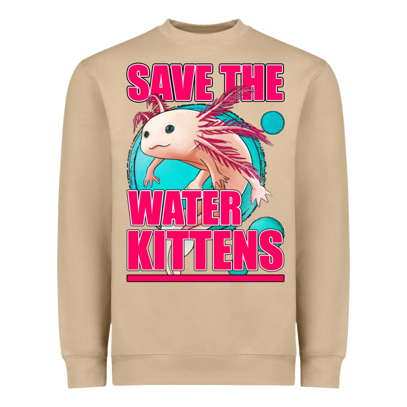 Save The Water Kittens Axolotl Heavyweight Sweatshirt by Jasminsmagicworld | Teevron