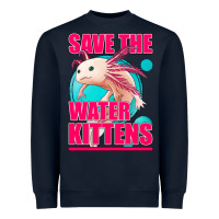 Navy save the water kittens axolotl Heavyweight Sweatshirt - Jasminsmagicworld
