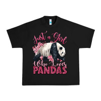 Black just a girl who loves pandas Urban Heavy Tee - LillyAllenDesigns