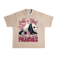 French Oak just a girl who loves pandas Urban Heavy Tee - LillyAllenDesigns