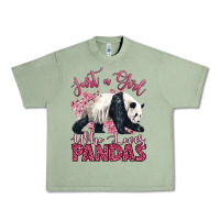 Oil Green just a girl who loves pandas Urban Heavy Tee - LillyAllenDesigns