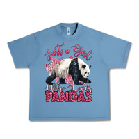 Pebble Blue just a girl who loves pandas Urban Heavy Tee - LillyAllenDesigns