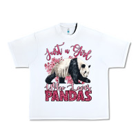 White just a girl who loves pandas Urban Heavy Tee - LillyAllenDesigns