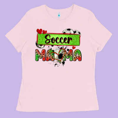 Soccer Mama With Leopard Ladies Tee Designed By Zillion Design Studio