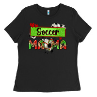 Black soccer mama with leopard Ladies Tee - Zillion Design Studio