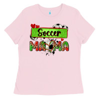Bubblegum Pink soccer mama with leopard Ladies Tee - Zillion Design Studio