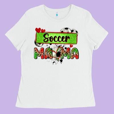 Soccer Mama With Leopard Ladies Tee Designed By Zillion Design Studio