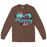 Chestnut mommy leopard turquoise heart Long Sleeve Tee - JahusDesignShop
