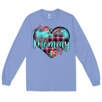 Colony Blue mommy leopard turquoise heart Long Sleeve Tee - JahusDesignShop