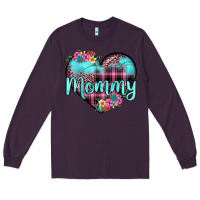Plum mommy leopard turquoise heart Long Sleeve Tee - JahusDesignShop