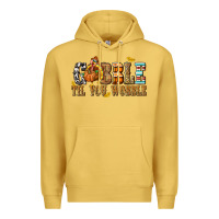 Antique Gold Gobble Til You Wobble with Turkey Premium Hoodie - texasbilliewilder