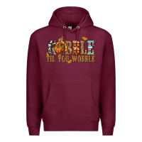 Burgundy Gobble Til You Wobble with Turkey Premium Hoodie - texasbilliewilder