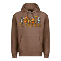 Chestnut Gobble Til You Wobble with Turkey Premium Hoodie - texasbilliewilder