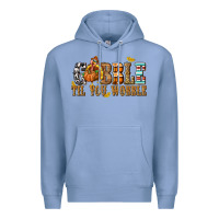 Colony Blue Gobble Til You Wobble with Turkey Premium Hoodie - texasbilliewilder
