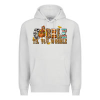 Dove Grey Gobble Til You Wobble with Turkey Premium Hoodie - texasbilliewilder