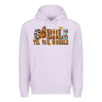 Lilac Gobble Til You Wobble with Turkey Premium Hoodie - texasbilliewilder