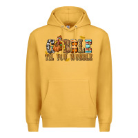 Mustard Gobble Til You Wobble with Turkey Premium Hoodie - texasbilliewilder
