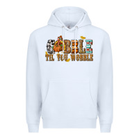 White Gobble Til You Wobble with Turkey Premium Hoodie - texasbilliewilder