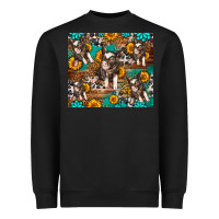 Black Western Pigs Heavyweight Sweatshirt - LillyAllenDesigns