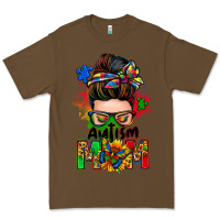 Cacao autism mom messy bun Premium Tee - Zillion Design Studio