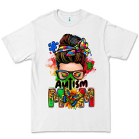 White autism mom messy bun Premium Tee - Zillion Design Studio