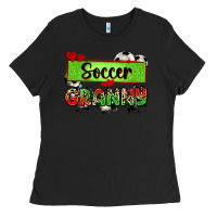 Black soccer granny with leopard Ladies Tee - Zillion Design Studio