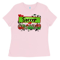 Bubblegum Pink soccer granny with leopard Ladies Tee - Zillion Design Studio