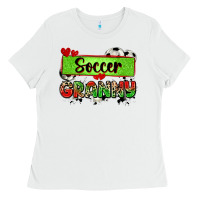 White soccer granny with leopard Ladies Tee - Zillion Design Studio