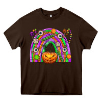 Chocolate Brown Halloween Rainbow Heavy Core Tee - texasbilliewilder
