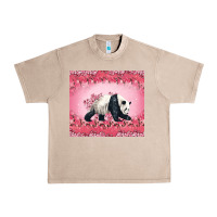 French Oak Panda With Sakura Blooms Urban Heavy Tee - LillyAllenDesigns