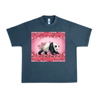 Midnight Navy Panda With Sakura Blooms Urban Heavy Tee - LillyAllenDesigns
