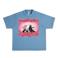 Pebble Blue Panda With Sakura Blooms Urban Heavy Tee - LillyAllenDesigns