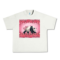 Pistachio Panda With Sakura Blooms Urban Heavy Tee - LillyAllenDesigns