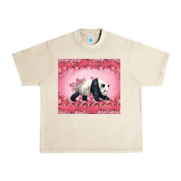 Sandshell Panda With Sakura Blooms Urban Heavy Tee - LillyAllenDesigns
