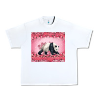 White Panda With Sakura Blooms Urban Heavy Tee - LillyAllenDesigns