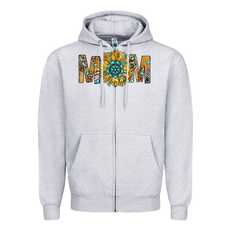 Western Mom With Gemstone And Sunflower Zipper Hoodie by BundleAndBundleShop | Teevron